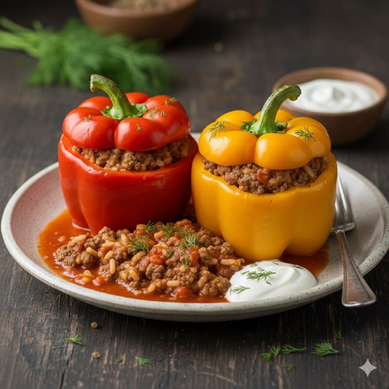 Перец фаршированный с говядиной